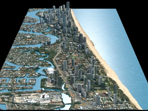 Gold Coast Beach 3d scan city usa 3D Model