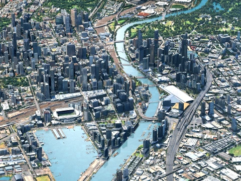 Melbourne Downtown 3d scan City Australia 3D मॉडल