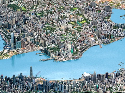 Hong Kong 3D Scan city China 3D मॉडल
