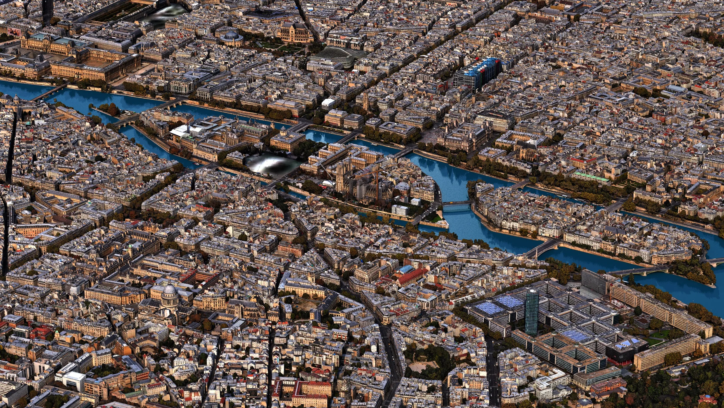 Paris Downtown 3d scan city 3D Model .c4d .max .obj .3ds .fbx .stl .blend