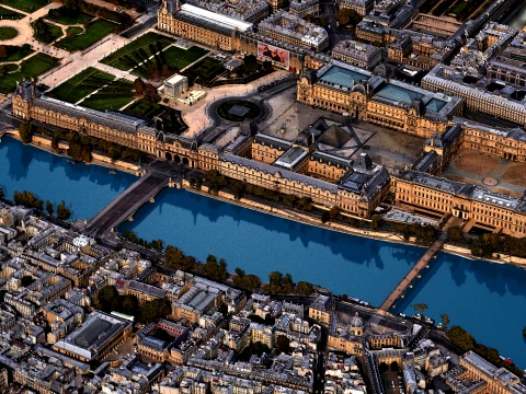 Paris Downtown 3d scan city 3D Model