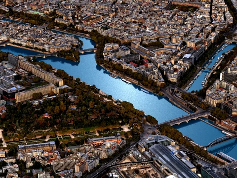 Paris Downtown 3d scan city 3D Model
