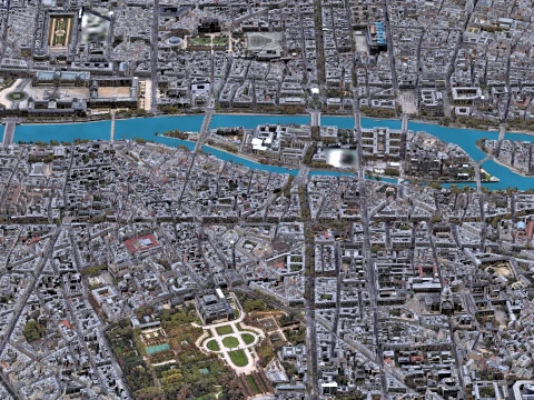Paris Downtown 3d scan city 3D Model