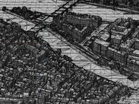 Paris Downtown 3d scan city 3D Model