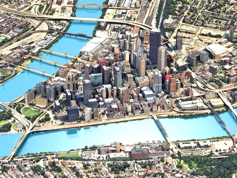Pittsburgh 3d scan city 3D मॉडल