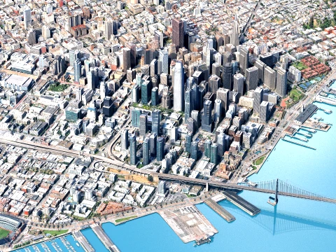San Francisco 3d scan city California USA 3D मॉडल