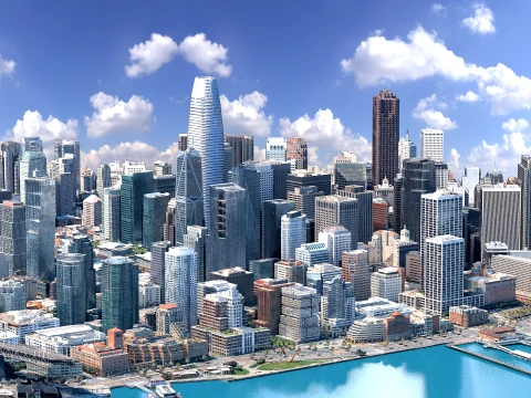San Francisco 3d scan downtown California USA 3D मॉडल