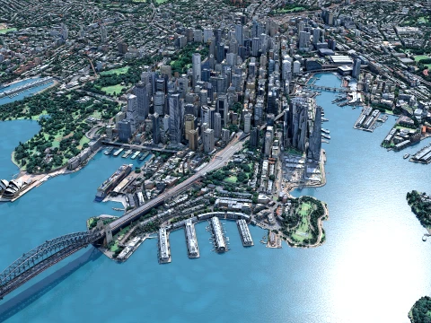 Sydney 3D Scan Terrain city Australia 3D मॉडल
