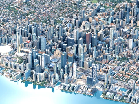 Toronto 3D Scan Terrain city Canada 3D मॉडल