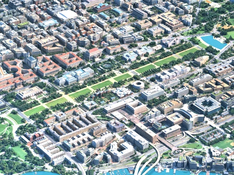 Washington 3D Scan Terrain city DC USA 3D 모델