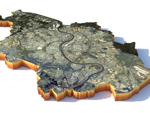 Koln Terrain city Cologne Germany 3D Model
