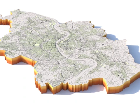Koln Terrain city Cologne Germany 3D Model