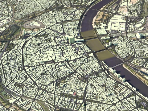 Koln Terrain city Cologne Germany 3D Model