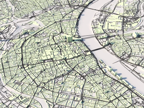 Koln Terrain city Cologne Germany 3D Model