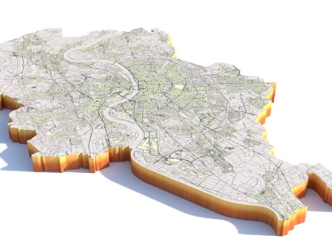 Koln Terrain city Cologne Germany 3D Model