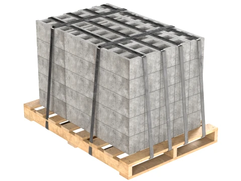 Cinder Block Pallet and Pile 5 3D Model