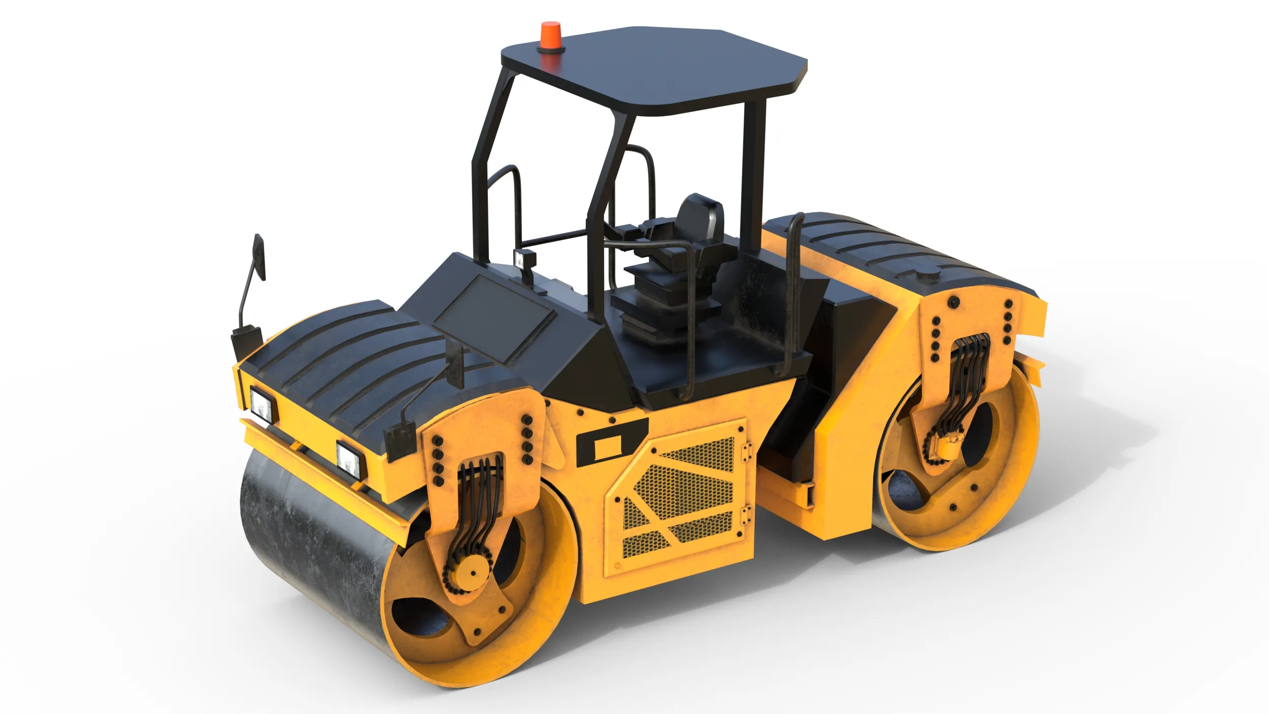 Vibratory Rollers compactor CB8 3D Model .c4d .max .obj .3ds .fbx .stl .blend 