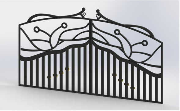 forged fence 3D 모델 .c4d .max .obj .3ds .fbx .stl .blend 