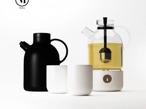 menu th&eacute;i&egrave;re bouilloire verre avec boule &agrave; th&eacute; Modèle 3D