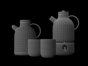 menu tea pot kettle glass with tea ball Modèle 3D