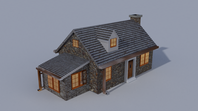 house dormer bungerlow 3D 모델 .c4d .max .obj .3ds .fbx .stl .blend 