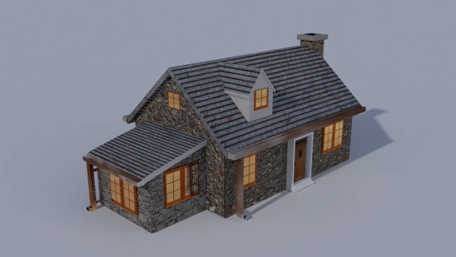 house dormer bungerlow 3D Model .c4d .max .obj .3ds .fbx .stl .blend 