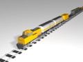 low poly cargo train 3D मॉडल