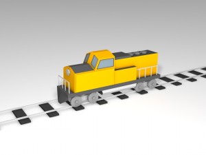 low poly cargo train Modello 3D
