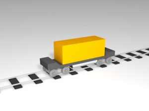 low poly cargo train Modello 3D