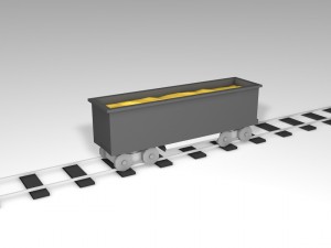 low poly cargo train Modello 3D