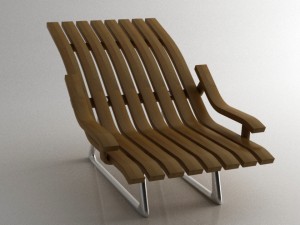 wood chair 3D Модель