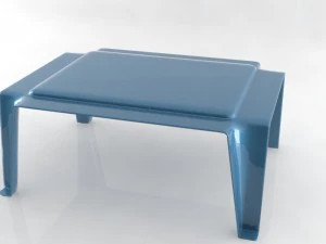 prosty stolik kawowy ze stołkiem Model 3D