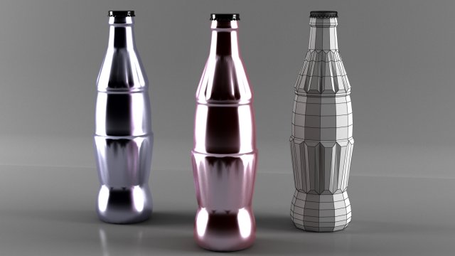 coca cola bottle low poly 3D Model .c4d .max .obj .3ds .fbx .stl .blend 