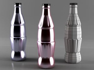 コカ・コーラのボトルの低ポリ 3Dモデル