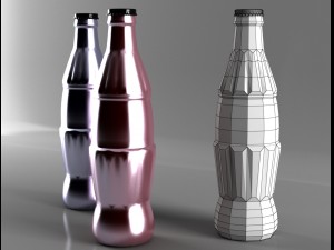 coca cola bottle low poly 3D Model