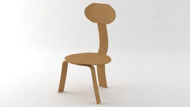simple wood chair 3D Model .c4d .max .obj .3ds .fbx .stl .blend