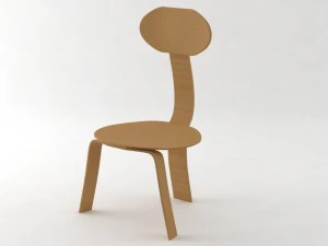 basit ahşap sandalye 3D Model