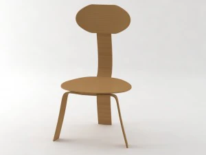 simple wood chair 3D Model