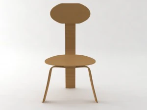 simple wood chair 3D Model
