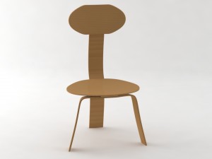 simple wood chair 3D मॉडल