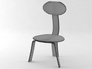 simple wood chair 3D मॉडल