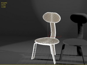 simple wood chair 3D मॉडल