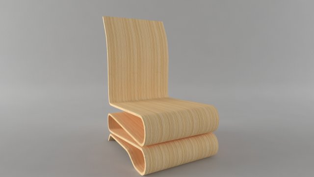 simple wood chair 3D Модель .c4d .max .obj .3ds .fbx .stl .blend