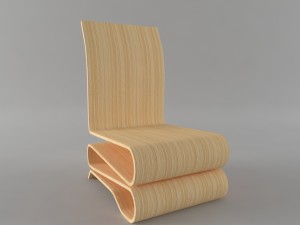simple wood chair 3D Model