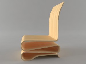 simple wood chair 3D Модель