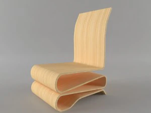 simple wood chair 3D Model