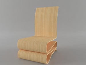 simple wood chair 3D Модель
