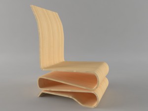 simple wood chair 3D Модель