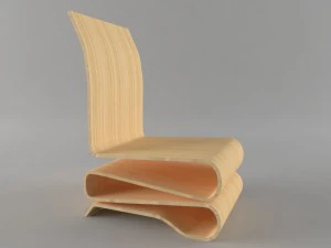 simple wood chair 3D Model