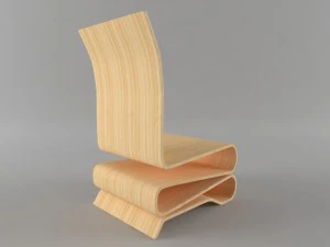 simple wood chair 3D Model